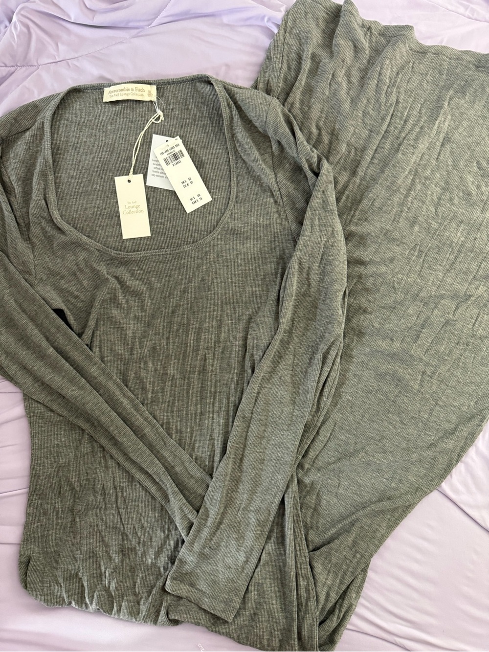 Abercrombie & Fitch Heather Gray Maxi Loungewear Dress - Picture 3 of 7